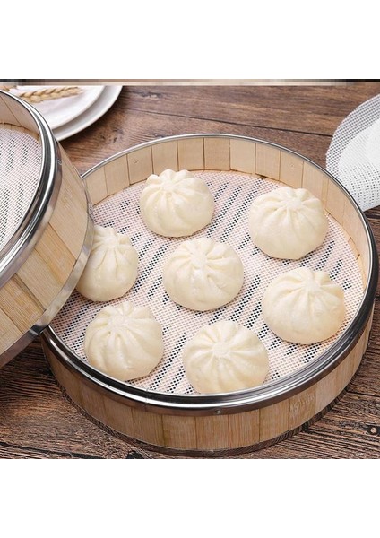No.26 Tarzı Yuvarlak Yapışmaz Silikon Buharlı Pişirme Ped Beyaz Dim Sum Kağıt Ev Restoran Buharlı Mat Mutfak Pişirme Aracı (Yurt Dışından)