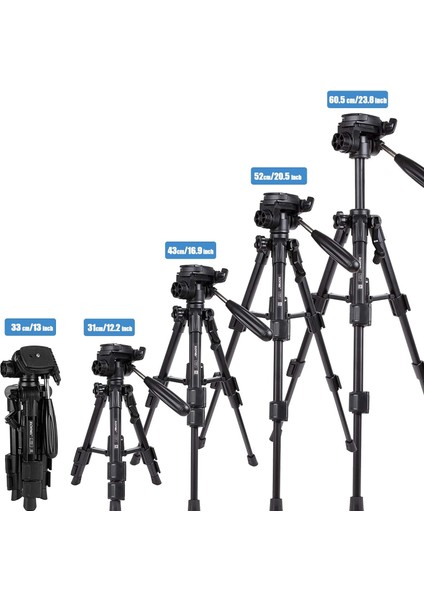 Zomei Q100 Tam Profesyonel Tripod Kaliteli Alüminyum Taşınabilir Tripod Masaüstü Telefon/tablet Projeksiyon Tripodu Telefon Tutucu ve Bluetooth Kumanda ile Birlikte