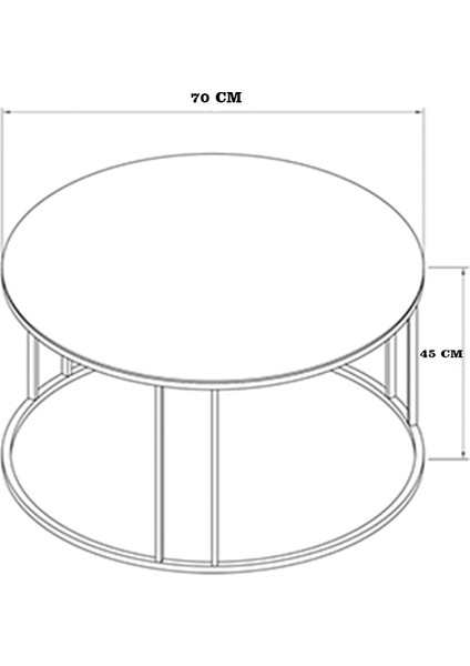 Salon Orta Sehpa Siyah Mermer Desenli Temperli Cam (Siyah) Metal Ayak Orta Sehpa