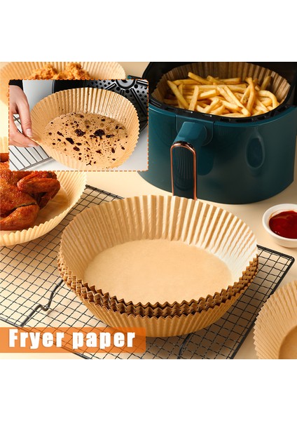 Sarı Stil Yeni Hava Fritözü Kağıt Liner cm Yapışmaz Mat Pulp Buharlı Yuvarlak Kağıt Liner Mutfak Malzemesi Adet Hava Fritözü Kağıt Liner (Yurt Dışından)