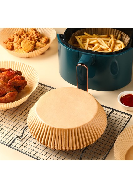Sarı Stil Yeni Hava Fritözü Kağıt Liner cm Yapışmaz Mat Pulp Buharlı Yuvarlak Kağıt Liner Mutfak Malzemesi Adet Hava Fritözü Kağıt Liner (Yurt Dışından)
