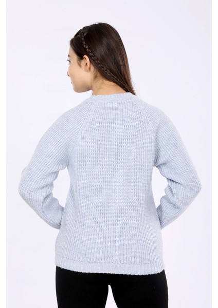 Kız Çocuk Regular Fit Basic Triko Kazak 4-13 Yaş
