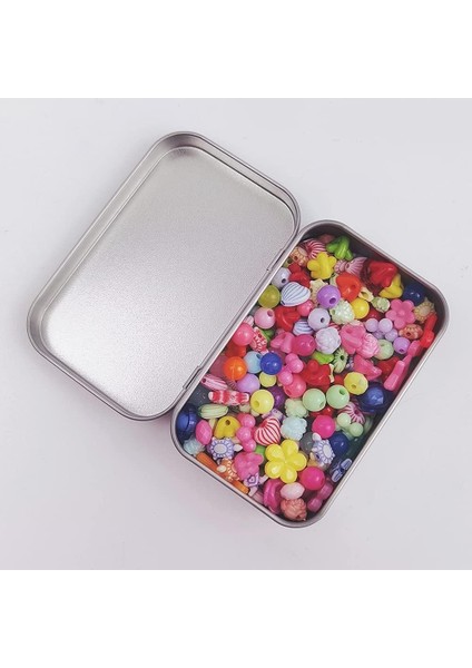 Boş Metal Aksesuar Teneke Kutu Gri 9.5X6X2 cm 3'lü Set