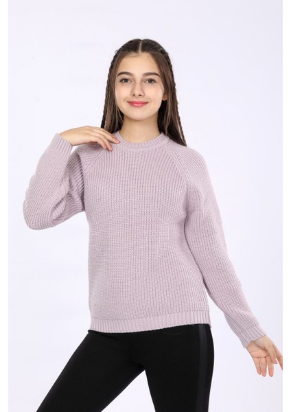Kız Çocuk Regular Fit Basic Triko Kazak 4-13 Yaş