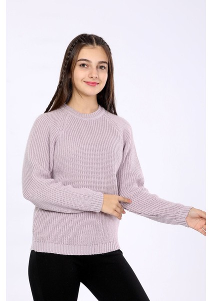 Kız Çocuk Regular Fit Basic Triko Kazak 4-13 Yaş