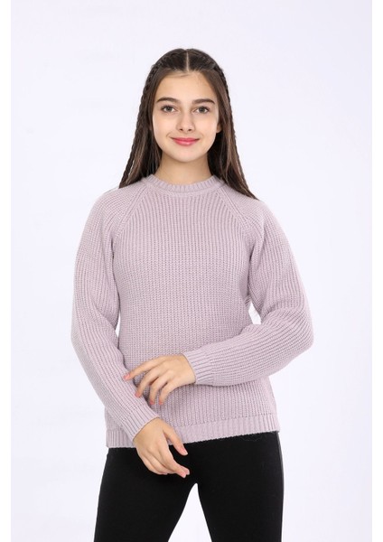 Kız Çocuk Regular Fit Basic Triko Kazak 4-13 Yaş