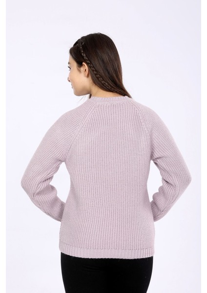 Kız Çocuk Regular Fit Basic Triko Kazak 4-13 Yaş