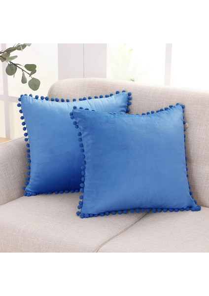 2 Adet Ponponlu Dekoratif Kırlent Kılıfı