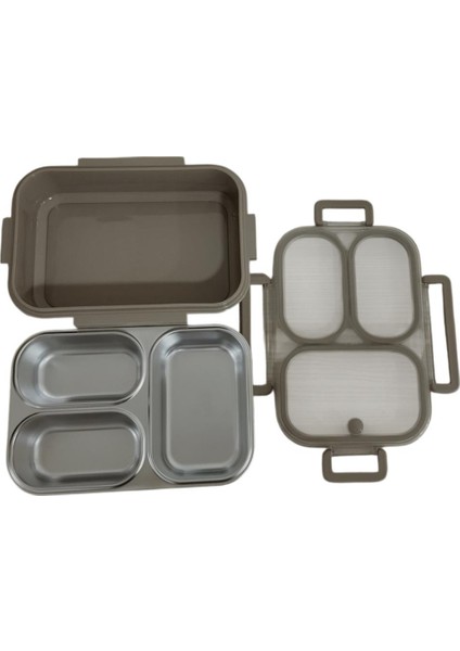 Bento Dikdörtgen 3 Bölmeli Lunch Box Yemek Termosu Kahverengi 1000 ml fiyatları