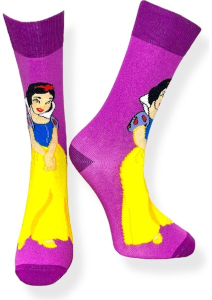 Tekli Anime Desenli Lila Renkli Esnek Nem Alabilen Pamuklu Çorap fiyatları