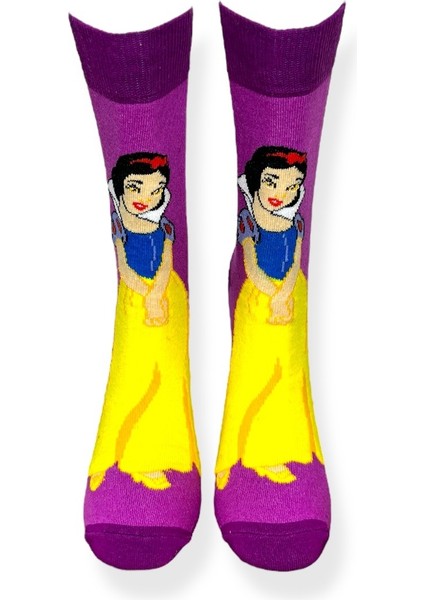 Tekli Anime Desenli Lila Renkli Esnek Nem Alabilen Pamuklu Çorap fırsatları