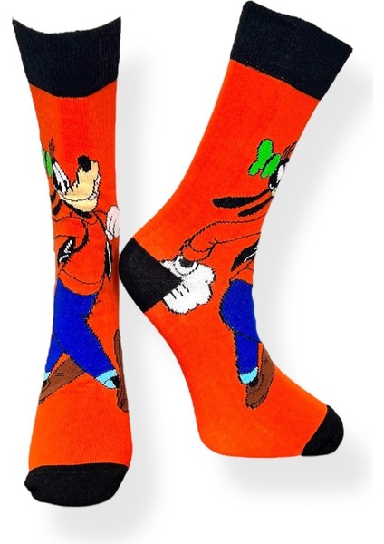 Tekli Anime Desenli Turuncu Renkli Esnek Nem Alabilen Pamuklu Çorap fiyatları