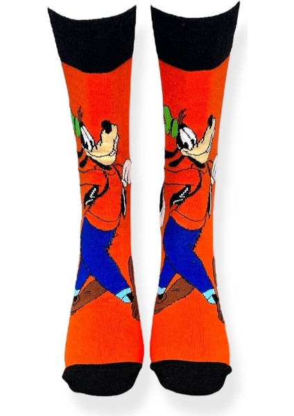 Tekli Anime Desenli Turuncu Renkli Esnek Nem Alabilen Pamuklu Çorap fırsatları