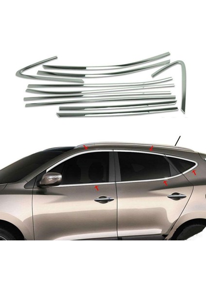 Hyundai IX35 Uyumlu 2010 Sonrası Cam Çıtası Krom