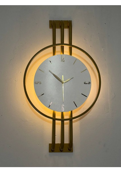 Iskandinav Tarzı Duvar Saati, Işıklı, Ahşap Merkez, Metal Pil Ile Çalışan - 40-75 cm fiyatları