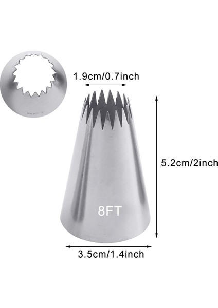 8ft Stili Rus Gülü Püskürtme Uçları Paslanmaz Çelik Çiçek Krem Pasta Süsleme Uçları Torba Cupcake Kek Dekorasyon Araçları (Yurt Dışından)