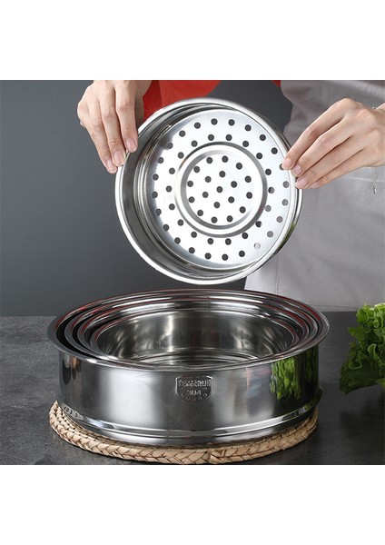 26CM Tarzı 304 Paslanmaz Çelik Gıda Buhar Izgarası Tepsi ile Çift Kulaklı Süzgeçli Pilav Tenceresi Mantı Buharlı Pişirici Mutfak Pişirme Araçları (Yurt Dışından) fiyatları