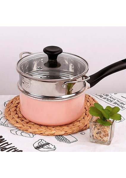 16CM Tarzı Yemek Buhar Rafları Paslanmaz Çelik Çift Kulaklı Çorba Tenceresi Süt Tenceresi Için Mutfak Araçları (Yurt Dışından) fiyatları