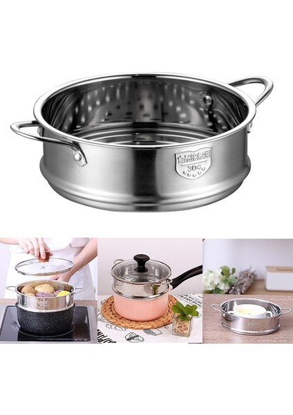 16CM Tarzı Yemek Buhar Rafları Paslanmaz Çelik Çift Kulaklı Çorba Tenceresi Süt Tenceresi Için Mutfak Araçları (Yurt Dışından) modelleri