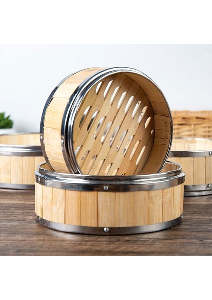3.5 Kapak Stili 1 Adet Bambu Yemek Buharı ile Paslanmaz Çelik Bantlama Kapaklı Buhar Sepeti Buharlı Börek Tatlı Dim Sum Kafesi Tencere Mutfak (Yurt Dışından)
