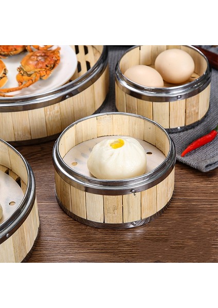 3.5 Kapak Stili 1 Adet Bambu Yemek Buharı ile Paslanmaz Çelik Bantlama Kapaklı Buhar Sepeti Buharlı Börek Tatlı Dim Sum Kafesi Tencere Mutfak (Yurt Dışından)