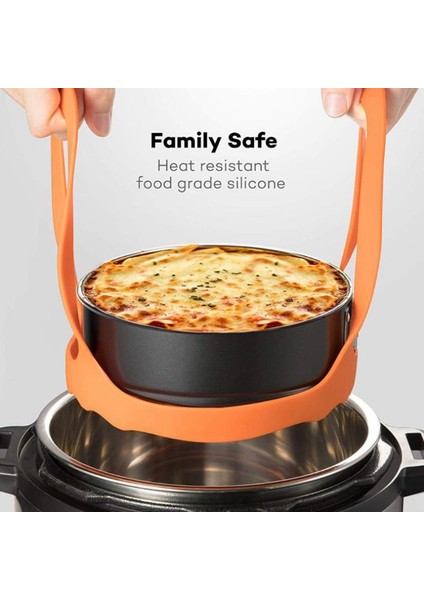 Turuncu-L Tarzı Instant Pot 6 Qt ve 8 Qt ile Uyumlu Silikon Askı Kaldırıcı Aksesuarlar (Yurt Dışından)