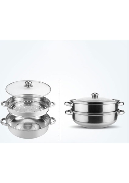 28cm tarzı 28 cm 2 Katlı Buharlı Paslanmaz Çelik Mutfak Çorba Pişirme Tenceresi ile Kapak (Yurt Dışından) indirimleri