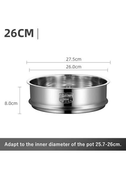 26CM Tarzı 304 Paslanmaz Çelik Gıda Buhar Izgarası Tepsi ile Çift Kulaklı Süzgeçli Pilav Tenceresi Mantı Buharlı Pişirici Mutfak Pişirme Araçları (Yurt Dışından)