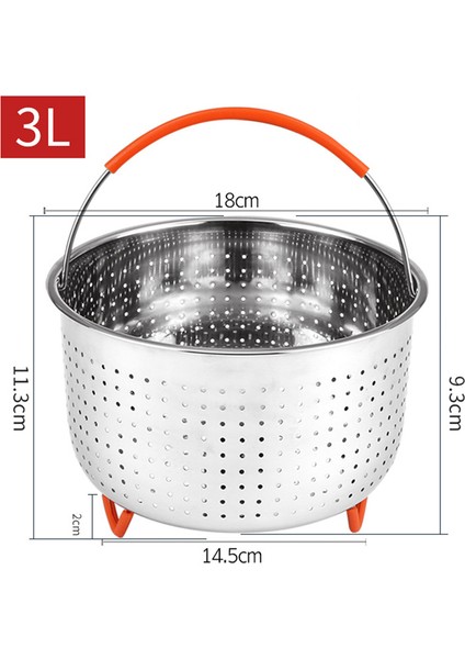 3l Tarzı 1.l Hızlı Pişirici Için 304 Paslanmaz Çelik Buhar Sepeti Instant Pot Aksesuarları Silikon Kaplı Kulp ile (Yurt Dışından)