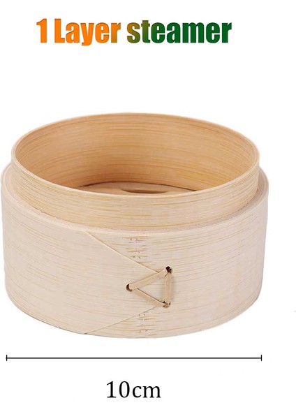 10CM 1 Buharlı Stil Bambu Buharlı Steamer Pişirici Sepeti Mantı Dim Sum Kahvaltı Buğulanmış Ekmek Mantılar Yumurtalar Balık Ev Işletme Kullanımı El Cilalı (Yurt Dışından)