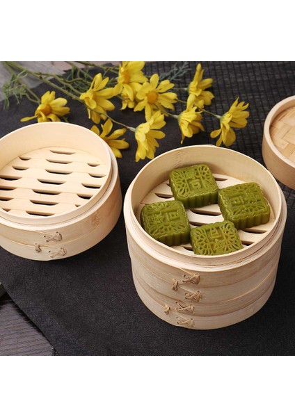 10CM 1 Buharlı Stil Bambu Buharlı Steamer Pişirici Sepeti Mantı Dim Sum Kahvaltı Buğulanmış Ekmek Mantılar Yumurtalar Balık Ev Işletme Kullanımı El Cilalı (Yurt Dışından) indirimleri