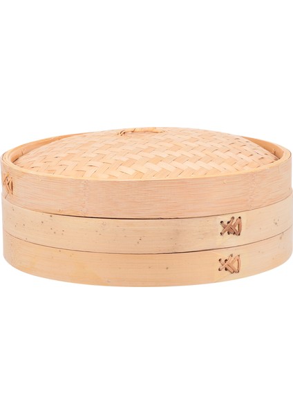 28CM Tarzı Yemek Buharlığı Çok Fonksiyonlu Bambu Buhar Sepeti Dim Sum Mantı Yemek Buhar Makinesi ile Kapak Restoran Ev Için (Yurt Dışından)