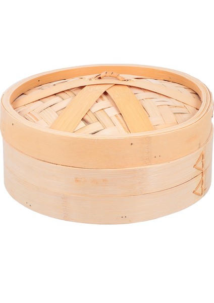 22.3cm Stili Yemek Buharlığı Çok Fonksiyonlu Bambu Buhar Sepeti Dim Sum Mantı Yemek Buhar Makinesi ile Kapak Restoran Ev Için (Yurt Dışından)