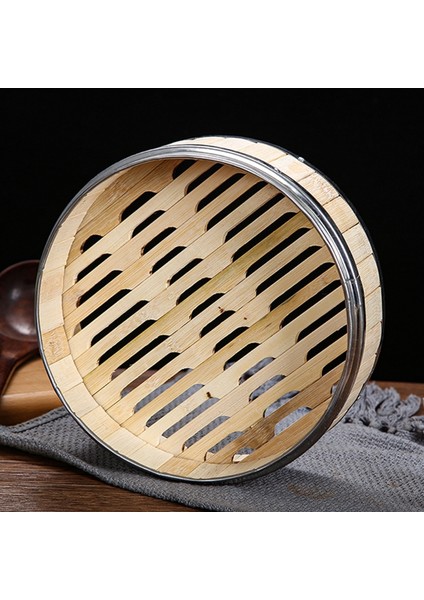 4.5 Kapak Stili Bambu Gıda Buharlı Pişirici Paslanmaz Çelik Bantlama Kapaksız Buhar Sepeti Mantı, Dim Sum Sepeti Pişirici Mutfak Aleti (Yurt Dışından) fırsatları
