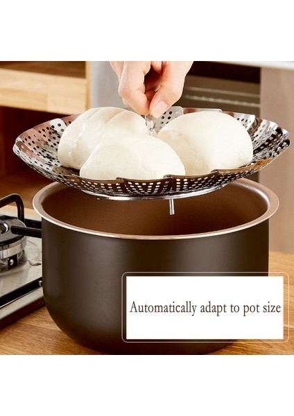 23 cm Stilini Genişlet Katlanabilir Tabak Buhar Paslanmaz Çelik Gıda Buharlı Sebze Pişirici Buhar Sepeti Ağ Yemek Pişirici Steamer Genişletilebilir Pannen Mutfak Aracı (Yurt Dışından) indirimleri