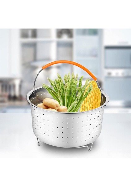 3qt Stili 304 Paslanmaz Çelik Pilav Pişirme Buhar Sepeti Kuart Basınçlı Tencere Anti-Yakıcı Buharlı Multipurpose Meyve Temiz Sepeti (Yurt Dışından)
