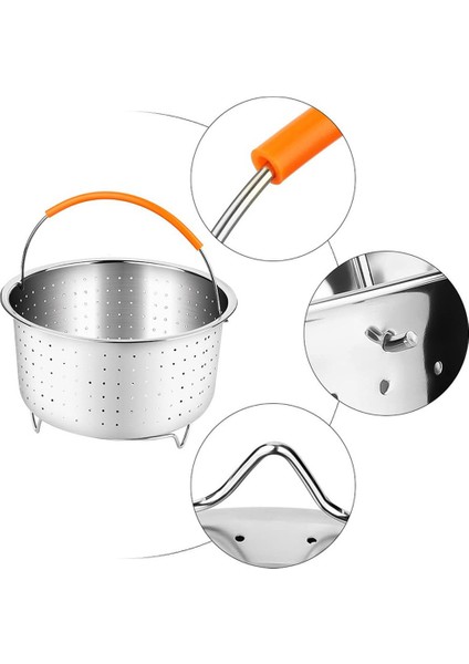 3qt Stili 304 Paslanmaz Çelik Pilav Pişirme Buhar Sepeti Kuart Basınçlı Tencere Anti-Yakıcı Buharlı Multipurpose Meyve Temiz Sepeti (Yurt Dışından)