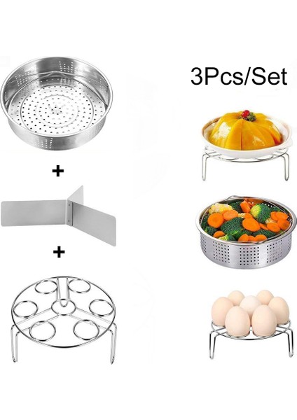 Instant Pot Qt Elektrikli Basınç Tenceresi ile Uyumlu Paslanmaz Çelik Buhar Sepeti ve Yumurta Buhar Rafı Trivet (Yurt Dışından)