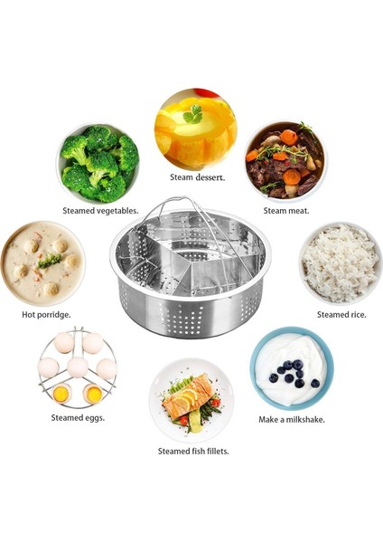 Instant Pot Qt Elektrikli Basınç Tenceresi ile Uyumlu Paslanmaz Çelik Buhar Sepeti ve Yumurta Buhar Rafı Trivet (Yurt Dışından)