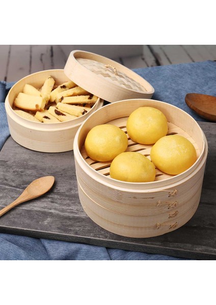 25CM 1 Adet Vapur Stili Buharlı Bambu Pişirme Sepeti Mantyshnica Dumpling Dim Sum Balık Pilav Sebze Atıştırmalık Seti Mutfak Pişirme Araçları Kapaklı Buhar Tenceresi (Yurt Dışından) fiyatları