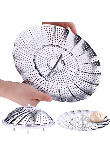 S Tarzı Çekilebilir Paslanmaz Çelik Gıda Meyve Sebze Süzgeç Tencere Buharlı Pişirici Buhar Tepsi Katlanabilir Buharlı Kase (Yurt Dışından) fiyatları