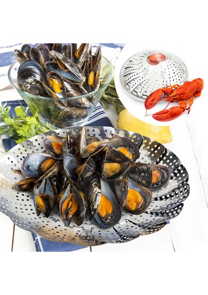 S Tarzı Çekilebilir Paslanmaz Çelik Gıda Meyve Sebze Süzgeç Tencere Buharlı Pişirici Buhar Tepsi Katlanabilir Buharlı Kase (Yurt Dışından) indirimleri