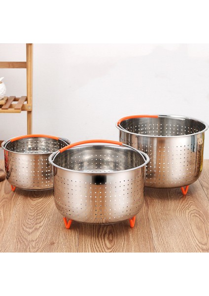 6000ML Tarzı Paslanmaz Çelik Buhar Tenceresi Aksesuarları ile Silikonlu Sebze Sepeti - Instant Pot Mutfak Süzgeci (Yurt Dışından)