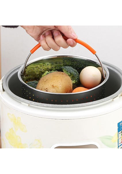 6000ML Tarzı Paslanmaz Çelik Buhar Tenceresi Aksesuarları ile Silikonlu Sebze Sepeti - Instant Pot Mutfak Süzgeci (Yurt Dışından)