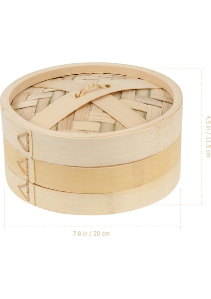 20X20X11.5CM Stili Mutfak Bambu Buharlı Rafı Yiyecek Buharlı Çin Geleneksel Buharlı Sepet Pişirme Buharlı Raf + Kapak (Yurt Dışından)
