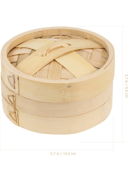 14.5X14.5X9.5CM Stili Mutfak Bambu Buharlı Rafı Yiyecek Buharlı Çin Geleneksel Buharlı Sepet Pişirme Buharlı Raf + Kapak (Yurt Dışından)