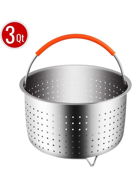 3 Qt Stili 304 Paslanmaz Çelik Buharda Pişirme Sepeti Instant Pot Aksesuarları Qt Instant Pot Basınç Tenceresi Için Silikon Kapaklı Kolu (Yurt Dışından)