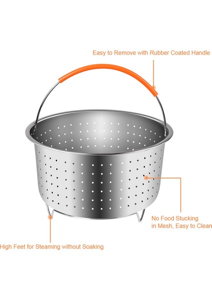 3 Qt Stili 304 Paslanmaz Çelik Buharda Pişirme Sepeti Instant Pot Aksesuarları Qt Instant Pot Basınç Tenceresi Için Silikon Kapaklı Kolu (Yurt Dışından) fiyatları