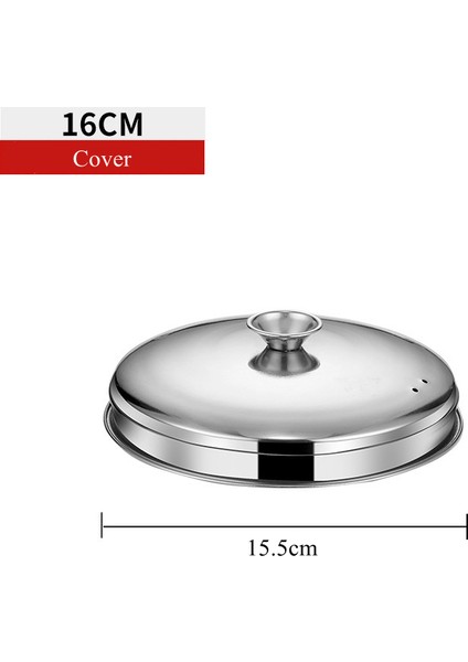 16CM Kapak Stili Yuvarlak Paslanmaz Çelik Dumpling Buharlığı Yemek Buhar Izgarası ile Sap Kapağı Pilav Tenceresi Mutfak Pişirme Aksesuarları (Yurt Dışından)