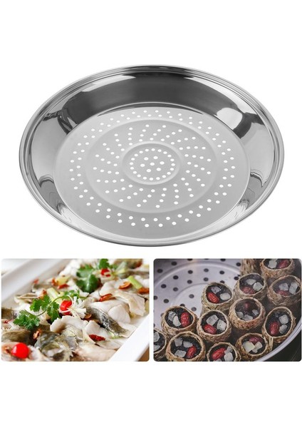 34CM Wok Stili Için 1 Adet Paslanmaz Çelik Delikli Buharda Pişirme Tepsisi Kalın Buharlı Tabak Yemek Tenceresi cm Wok Için (Yurt Dışından)